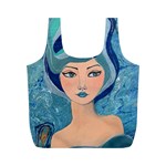 Blue Girl Full Print Recycle Bag (M) Front