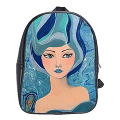 Blue Girl School Bag (xl) by CKArtCreations