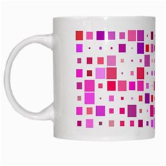 Background Square Pattern Colorful White Mugs by Simbadda