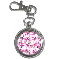 Background Square Pattern Colorful Key Chain Watches by Simbadda