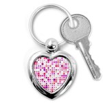 Background Square Pattern Colorful Key Chain (Heart) Front