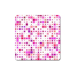 Background Square Pattern Colorful Square Magnet by Simbadda