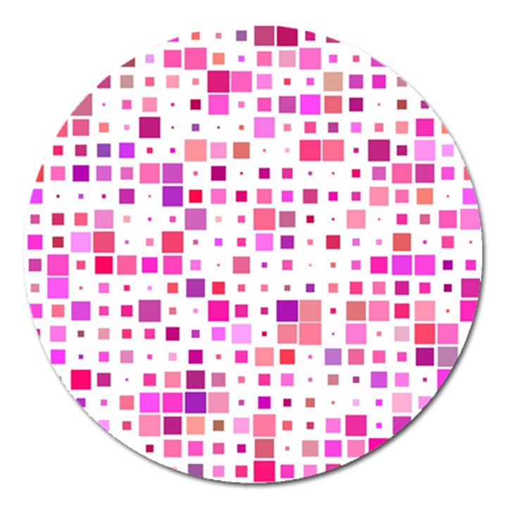 Background Square Pattern Colorful Magnet 5  (Round)