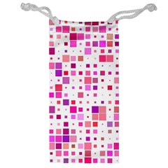 Background Square Pattern Colorful Jewelry Bag by Simbadda