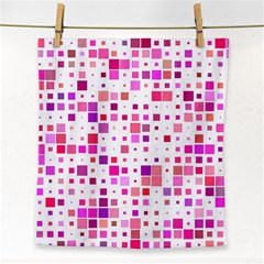 Background Square Pattern Colorful Face Towel by Simbadda