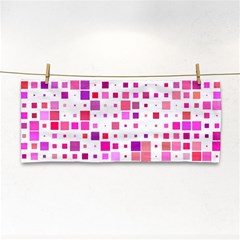 Background Square Pattern Colorful Hand Towel by Simbadda