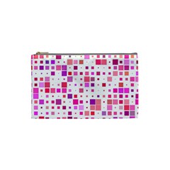 Background Square Pattern Colorful Cosmetic Bag (small) by Simbadda