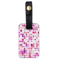 Background Square Pattern Colorful Luggage Tag (one Side) by Simbadda