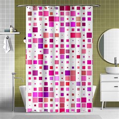 Background Square Pattern Colorful Shower Curtain 48  X 72  (small)  by Simbadda