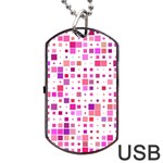 Background Square Pattern Colorful Dog Tag USB Flash (One Side) Front