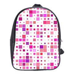 Background Square Pattern Colorful School Bag (xl) by Simbadda