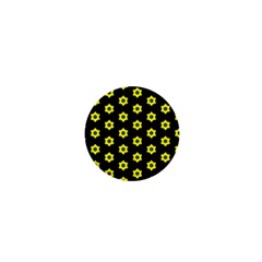 Pattern Yellow Stars Black Background 1  Mini Buttons by Simbadda