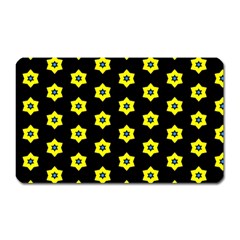 Pattern Yellow Stars Black Background Magnet (rectangular) by Simbadda