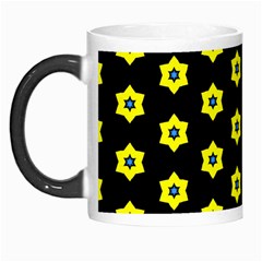 Pattern Yellow Stars Black Background Morph Mugs by Simbadda