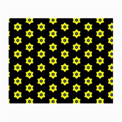 Pattern Yellow Stars Black Background Small Glasses Cloth (2 Sides) by Simbadda