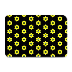 Pattern Yellow Stars Black Background Plate Mats by Simbadda