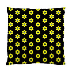 Pattern Yellow Stars Black Background Standard Cushion Case (two Sides) by Simbadda