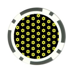 Pattern Yellow Stars Black Background Poker Chip Card Guard (10 Pack) by Simbadda