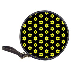 Pattern Yellow Stars Black Background Classic 20-cd Wallets by Simbadda