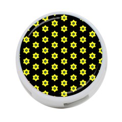 Pattern Yellow Stars Black Background 4-port Usb Hub (one Side) by Simbadda