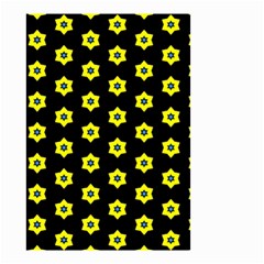 Pattern Yellow Stars Black Background Small Garden Flag (two Sides) by Simbadda