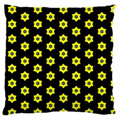 Pattern Yellow Stars Black Background Standard Flano Cushion Case (one Side) by Simbadda