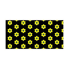 Pattern Yellow Stars Black Background Yoga Headband by Simbadda