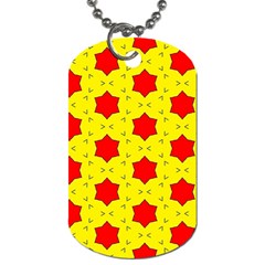 Pattern Red Star Texture Star Dog Tag (two Sides) by Simbadda