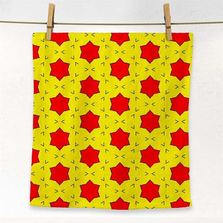 Pattern Red Star Texture Star Face Towel