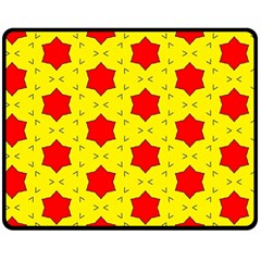 Pattern Red Star Texture Star Fleece Blanket (medium)  by Simbadda