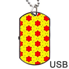 Pattern Red Star Texture Star Dog Tag Usb Flash (one Side) by Simbadda