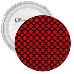 Pattern Red Black Texture Cross 3  Buttons by Simbadda