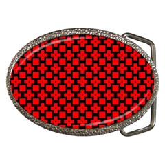 Pattern Red Black Texture Cross Belt Buckles by Simbadda