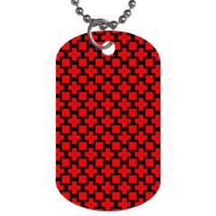 Pattern Red Black Texture Cross Dog Tag (one Side) by Simbadda