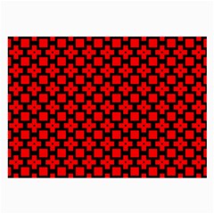 Pattern Red Black Texture Cross Large Glasses Cloth (2 Sides) by Simbadda