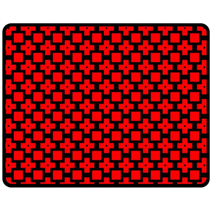 Pattern Red Black Texture Cross Fleece Blanket (Medium) 