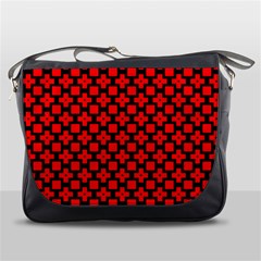 Pattern Red Black Texture Cross Messenger Bag by Simbadda