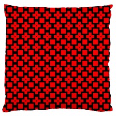 Pattern Red Black Texture Cross Large Cushion Case (one Side) by Simbadda