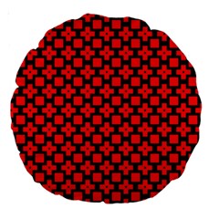 Pattern Red Black Texture Cross Large 18  Premium Round Cushions by Simbadda