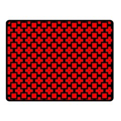 Pattern Red Black Texture Cross Double Sided Fleece Blanket (small)  by Simbadda