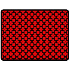 Pattern Red Black Texture Cross Double Sided Fleece Blanket (large)  by Simbadda