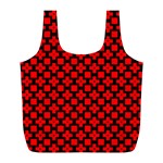 Pattern Red Black Texture Cross Full Print Recycle Bag (L) Back