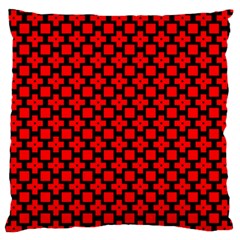 Pattern Red Black Texture Cross Large Flano Cushion Case (one Side) by Simbadda