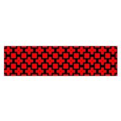 Pattern Red Black Texture Cross Satin Scarf (oblong) by Simbadda