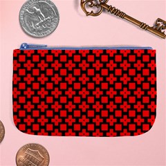 Pattern Red Black Texture Cross Large Coin Purse by Simbadda