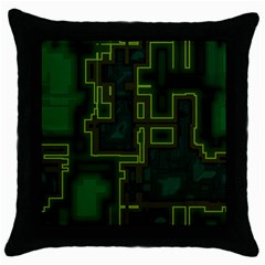 Seamless Pattern Texture Background Curcuit Throw Pillow Case (black) by Simbadda