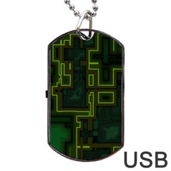 Seamless Pattern Texture Background Curcuit Dog Tag Usb Flash (one Side) by Simbadda