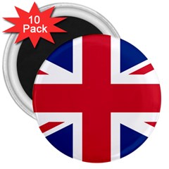 Uk Flag 3  Magnets (10 Pack)  by FlagGallery