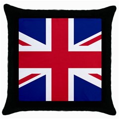 Uk Flag Throw Pillow Case (black) by FlagGallery