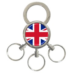 Uk Flag 3-ring Key Chain by FlagGallery